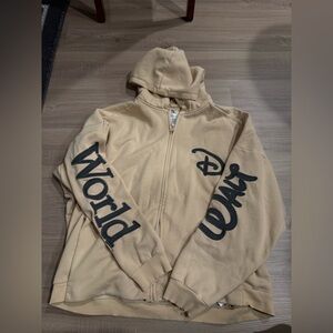 Disney Cream Hoodie with Ribbed Collar